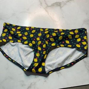 Boden Bikini Shorts Navy Lemon Fruit NWT